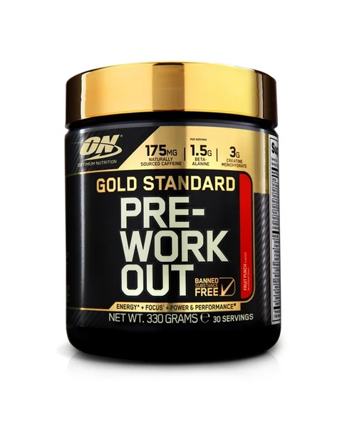 Optimum Nutrition Gold Standard Pre-Workout Fruit Punch, 330 g